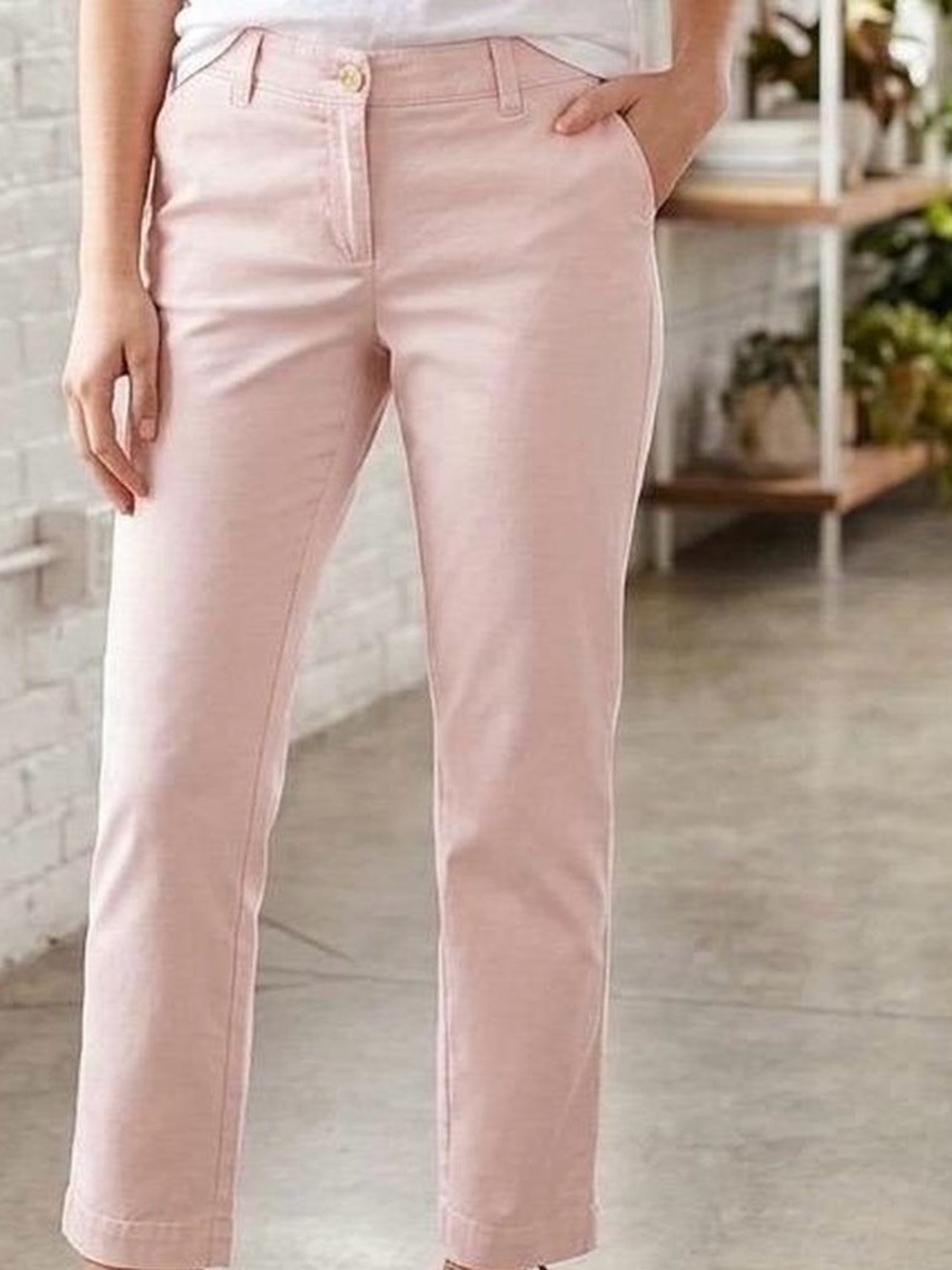 Talbots ‘The Perfect Chino’ Straight Leg Soft Pink Pants; NWT, Sz. 8